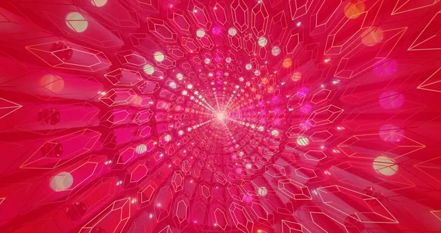 Karmazynowy Kryształowy Tunel Wygaszacz 4K UHD 60fps Żywa Tapeta