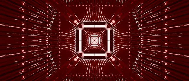 Červený Neon Tunel VjLoops 21:9 Ultrawide 60fps Spořič Nekonečný Čtvercový Vír