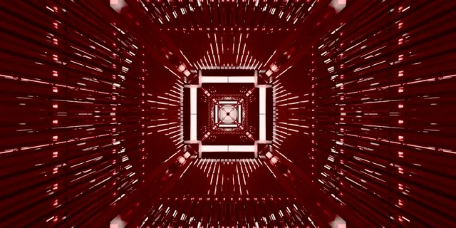 Crveni Neon Tunel VJ Loop 2:1 Univisium 60fps Čuvar Ekrana Kvadrat Vrtlog Eksplozija