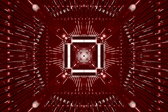 Tunel Neon i Kuq VJ Loop 3:2 Surface 60fps Ruajtës Ekrani Shpërthim Vorbull Katrorë