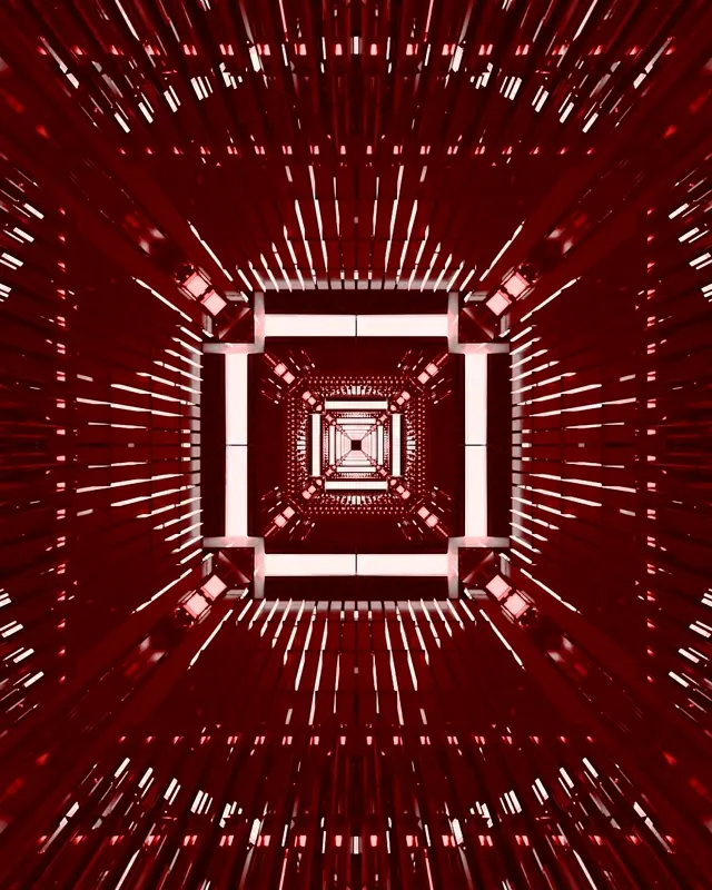 Црвен Неон Тунел VJ Loop 60fps Чувар на Екран 4:5 Instagram Бесконечен Квадратен Вртлог