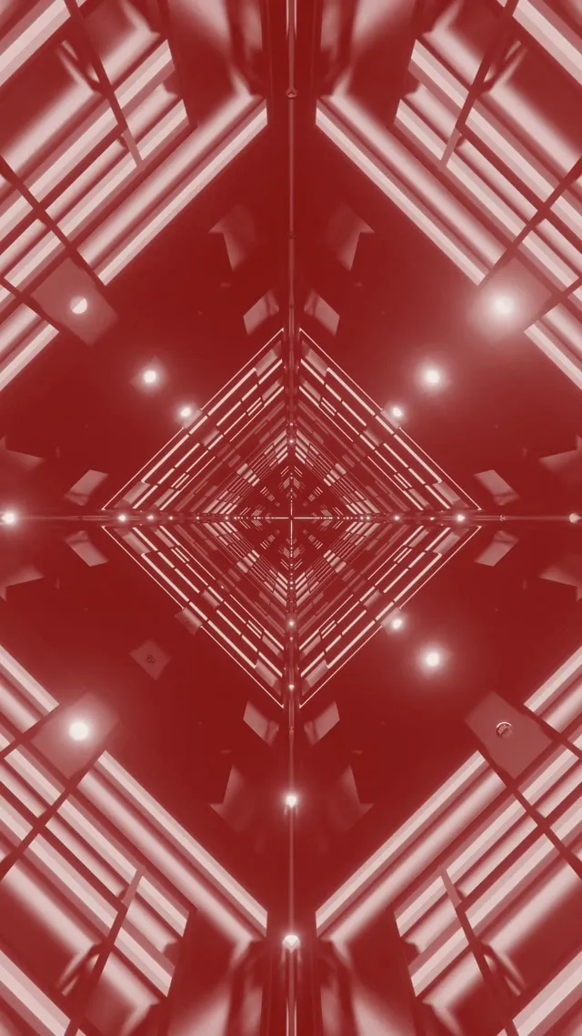 红色霓虹隧道钻石漩涡 Vj Loop 9:16 Reels 60fps 屏保