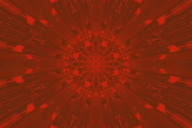 Nyekundu Tuneli ya Neon Kaleidoscope Nyota Burst VJLoops 3:2 Surface 60fps Screensaver