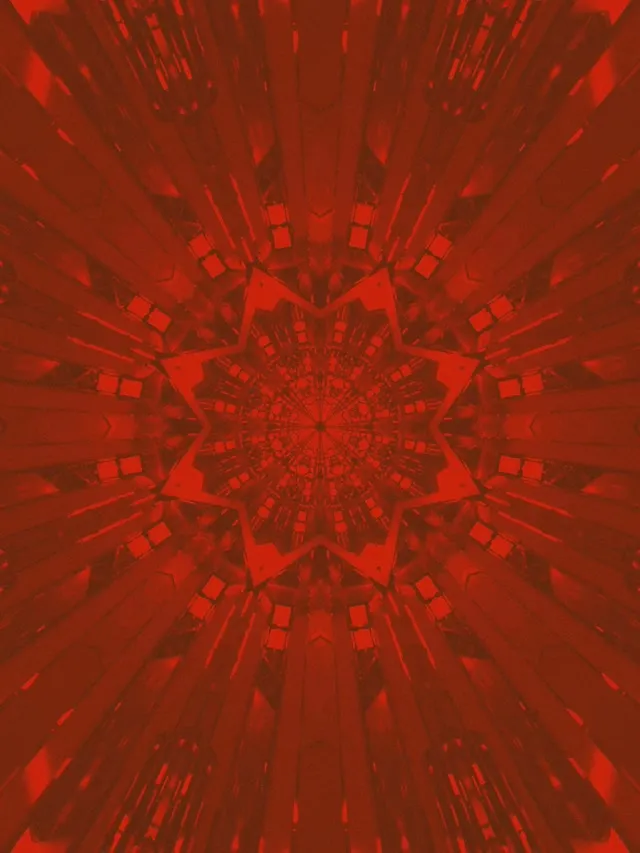 Fractal Roșu Calidoscop Tunel Neon VJ Loop 3:4 iPad Portrait 60fps Screensaver