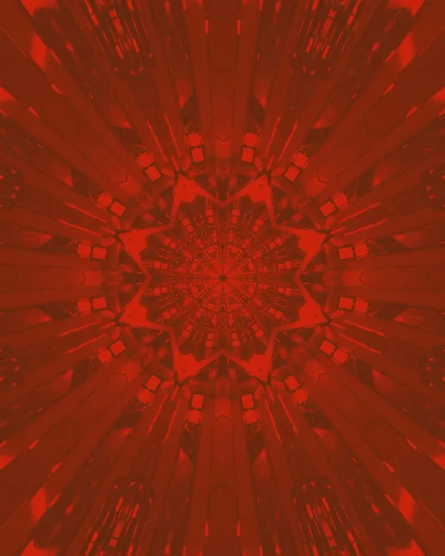 Punainen Fraktaali Tähti Neon-tunneli VJ Silmukka 4:5 Instagram 60fps Näytönsäästäjä