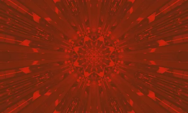 Túnel Neón Calidoscopio Fractal Vermello VJ Loop 5:3 Wide 60fps Protector de Pantalla