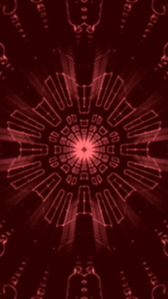 Rdeči Neonski Tunel Kaleidoskop Izbruh VJ Loop 9:16 Reels 60fps Ohranjevalnik Zaslona