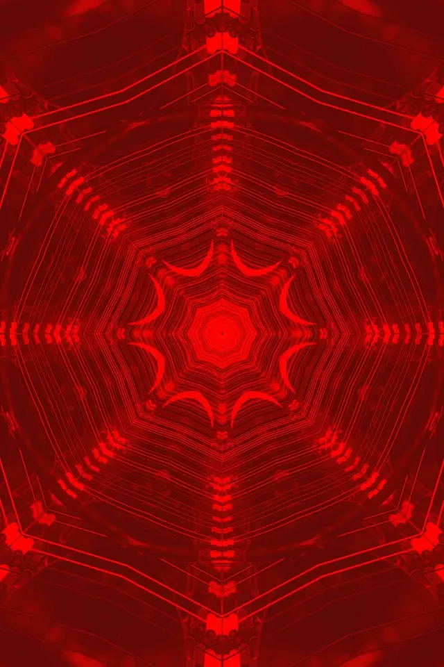 红色霓虹隧道万花筒 VJ Loop 2:3 照片竖屏 60fps 屏保