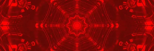 Vörös Neon Alagút Kaleidoszkóp Tükör Hurok 3:1 Tripla Széles 60fps Képernyővédő VjLoops