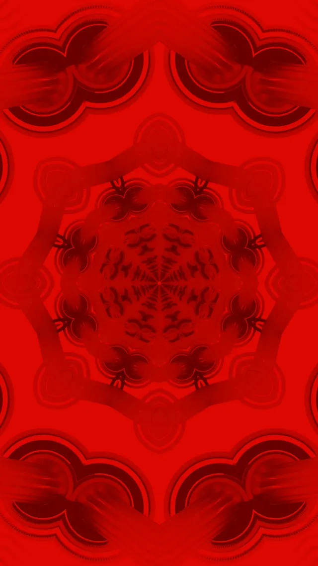 Červená mandala neónový tunel VJ Loop 9:16 Reels 60fps šetrič obrazovky