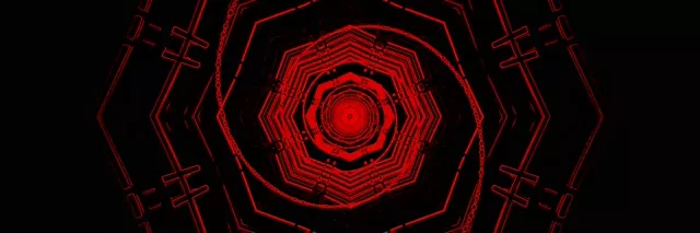 Pulsating Red Hexagon Neon Tunnel 3:1 Screensaver 60fps VJ Loop