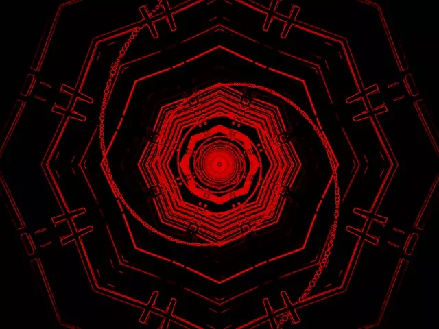 Red Neon Tunnel Hexagon Vortex 4:3 Classic 60fps Screensaver VJ Loop