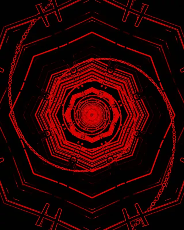 Red Hexagon Neon Tunnel Vortex Loop 4:5 Instagram 60fps Screensaver