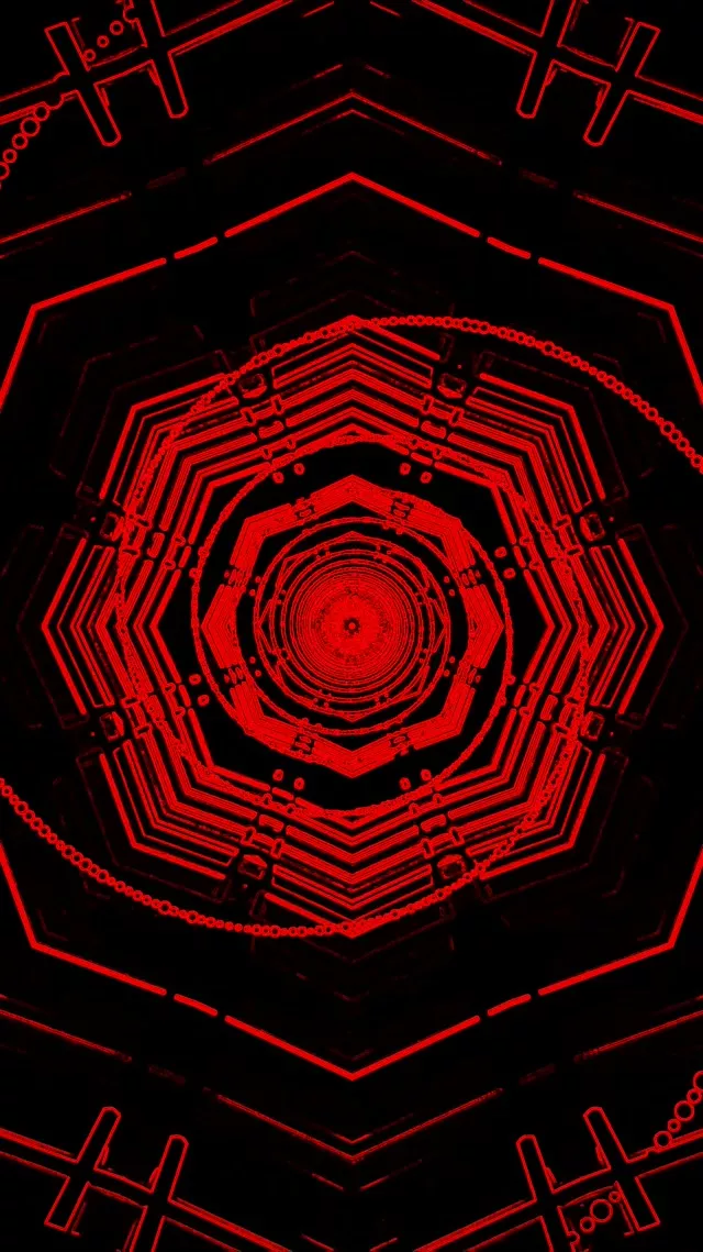 Pulsating Hexagon Neon Tunnel 9:16 Reels 60fps VJ Loop Screensaver
