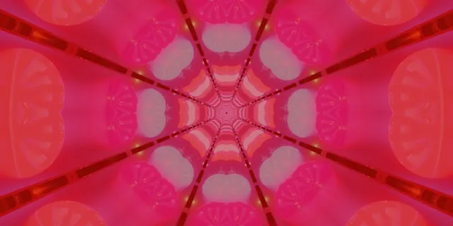 Túnel de Neón Rojo Caleidoscopio Telaraña Vj Loop 2:1 Univisium 60fps Salvapantallas