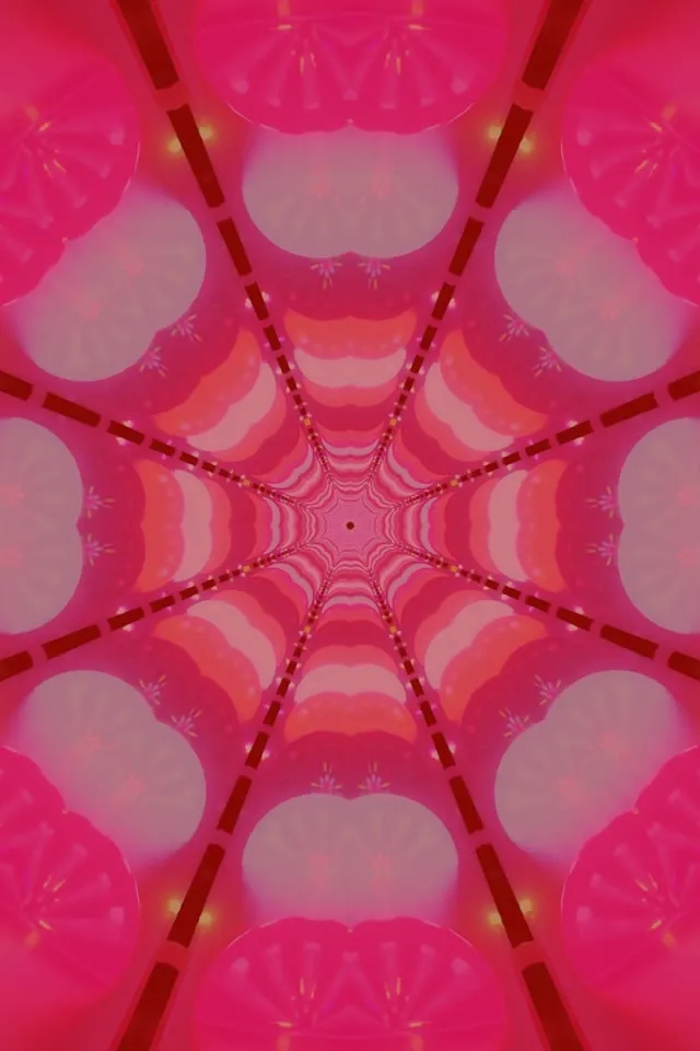 VJ Loop Neon Tunel Crvena Paukova Mreža Kaleidoskop 2:3 Portret 60fps Čuvar Zaslona