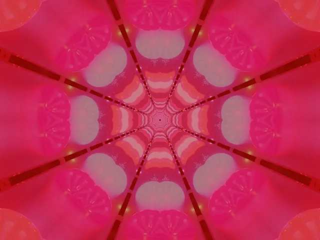 Neon Tunnel Rød Edderkoppnett Kaleidoskop Vj Loop 4:3 Classic 60fps Skjermsparer