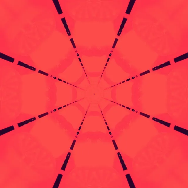 Tunnel Néon Rouge Kaléidoscope Toile Vj Loop 1:1 Carré 60fps Économiseur d'écran