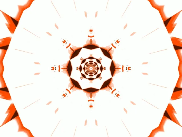 Terowong Neon Bintang Merah Kaleidoscope Vj Loop 4:3 Classic 60fps Screensaver