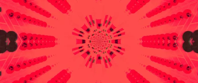 Tunel Neon i Kuq Kaleidoskop Shpërthim VJ Loop 2.39:1 Cinemascope 60fps Screensaver