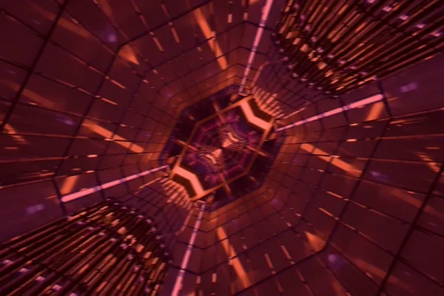 Neon Tunnel წითელი Hexagon Grid VJ Loop 3:2 surface 60fps screensaver