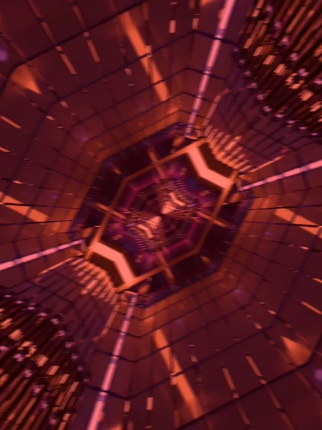 نفق نيون دوامة مثمن أحمر VJ Loop 3:4 iPad Portrait 60fps حافظة شاشة