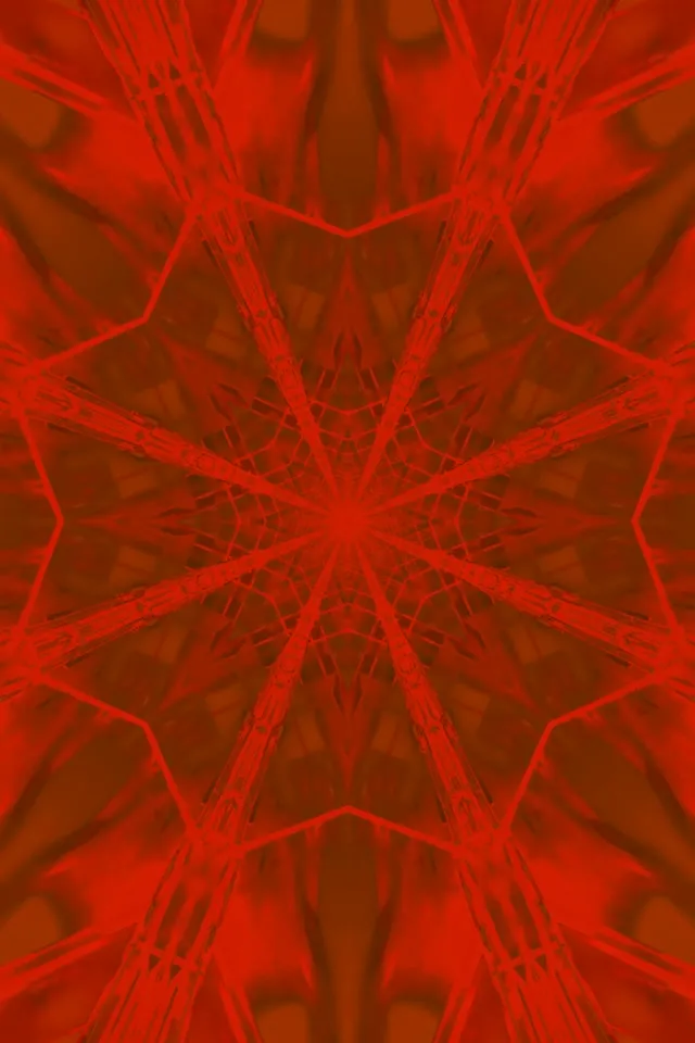 Rooi Fraktaal Kaleidoskoop Neon Tonnel VJ Loop 2:3 Foto Portret 60fps Skermbewaarder
