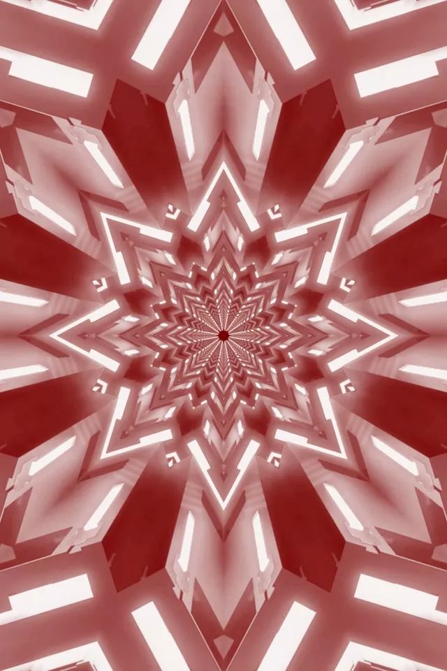 Rød Stjerne Kalidoskop Neontunnel VJ Loop 2:3 Foto Portrett 60fps Skjermsparer