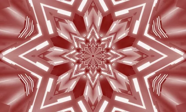 Caleidoscop Stea Roșie Tunel Neon VJ Loop 5:3 Wide 60fps Screensaver