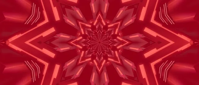 VJLoops Karmosyn Ster Kaleidoskoop Neon Tonnel 21:9 Ultrawide 60fps Skermsaver