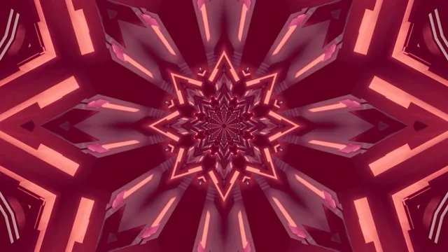 Karmiinpunane Täht Neon Tunnel 4k UHD 60fps ekraanisäästja korduv video