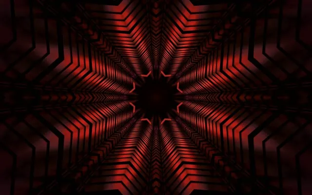 Neon Tunnel Yll Kaleidoscope i Kuq VJ Loop 60fps 16:10 Macbook Mbrojtës Ekrani