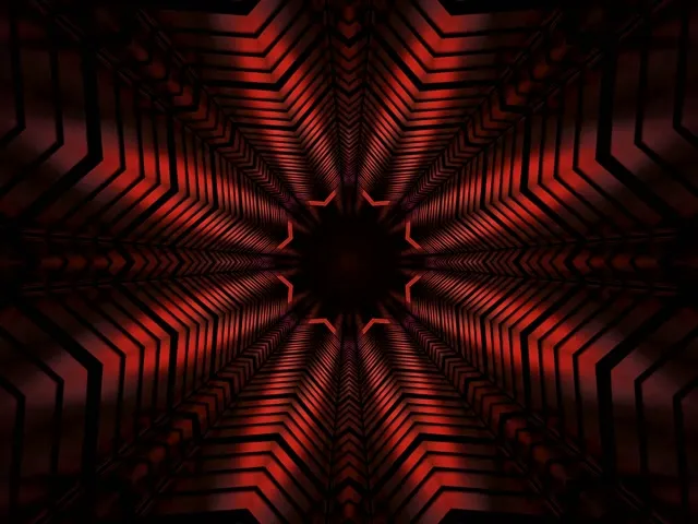 Terowong Neon Bintang Kaleidoskop Merah VJ Loop 4:3 Klasik 60fps Screensaver