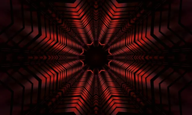 Vj loop Tunel Neon Caleidoscop Stea Roșie 5:3 wide 60fps Screensaver