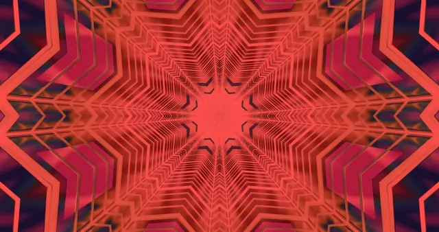 Túnel Neón Estrella Carmesí salvapantallas 4K UHD 60fps fondo animado