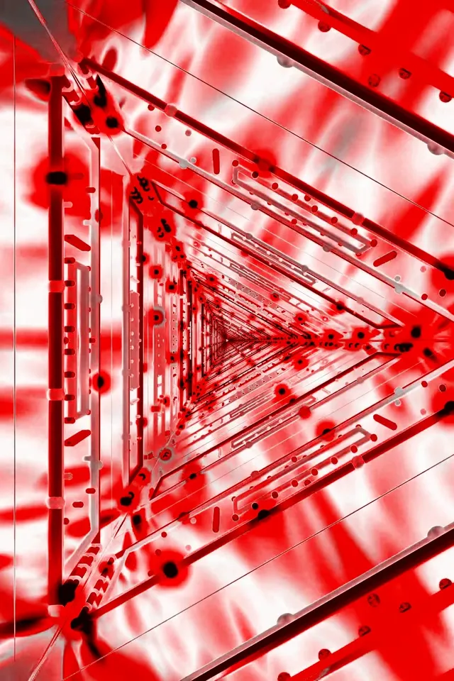 Punane Kolmnurkne Neoontunel VJLoops 2:3 Foto Vertikaalne 60fps Ekraanisäästja