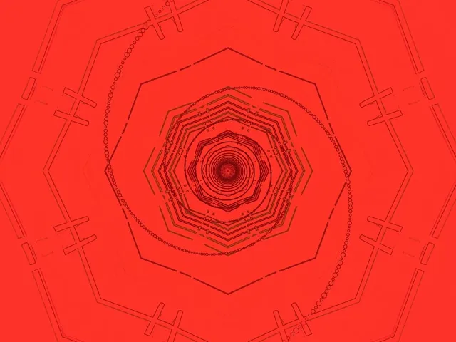 Neon Tunnel Rød Oktagon Virvel Skjermsparer 4:3 Classic 60fps Vj Loop