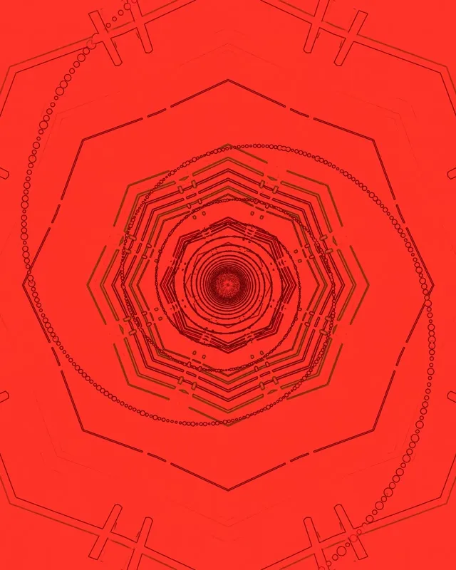 लाल नीयन टनल षट्कोण भंवर VJLoops 4:5 इंस्टाग्राम 60fps स्क्रीनसेवर