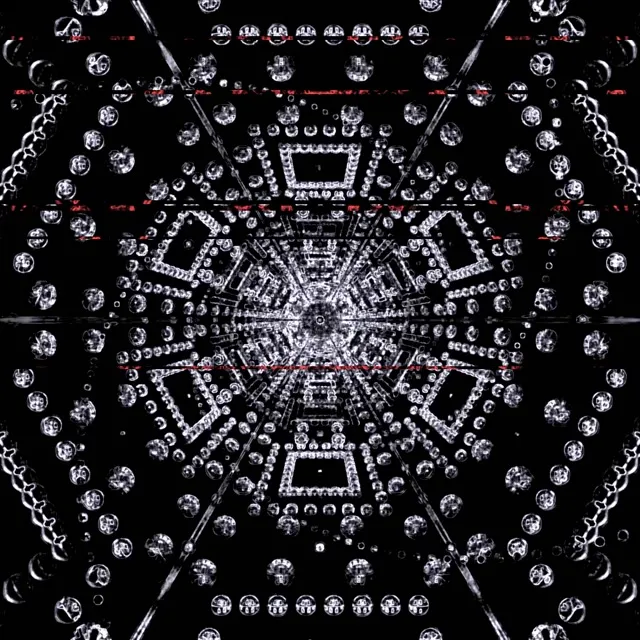 Neon Tunnel Kristall Snöflinga Kaleidoskop VJ Loop 1:1 Kvadrat 60fps Skärmsläckare