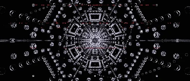 VJ loop Tunel Neon Kaleidoskop Gjashtëkëndësh Kristal 21:9 Ultrawide 60fps Mbrojtës Ekrani