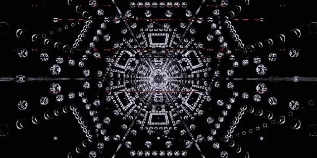 Кристален шестоъгълник неонов тунел VJ Loop 2:1 Univisium 60fps скрийнсейвър