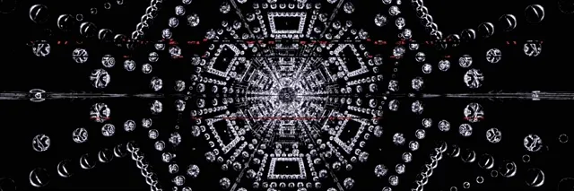 VJ Loop 霓虹隧道水晶六角曼陀羅 3:1 三倍寬 60fps 螢幕保護程式