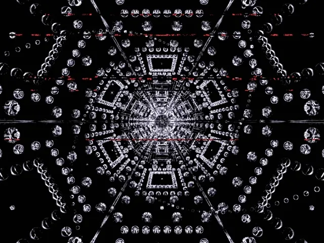 Vj loop Neon Tunnel Crystal Hexagon Kaleidoscope 4:3 κλασικό 60fps Προστάσιας Οθόνης
