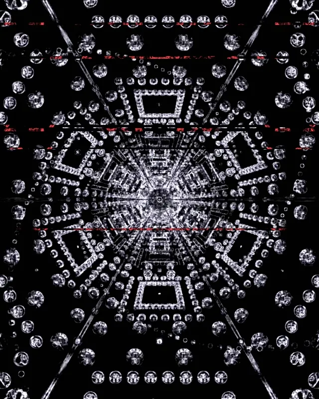 Неоновый туннель фрактальная пузырьковая мандала 60fps 4:5 Instagram заставка VJ петля