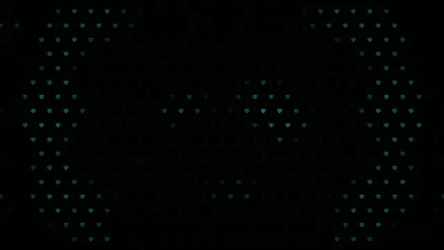 Cyan hearts falling 4K UHD widescreen motion background for video editing