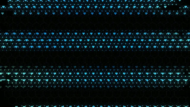 Cyan hearts flowing 4K UHD widescreen motion background for video