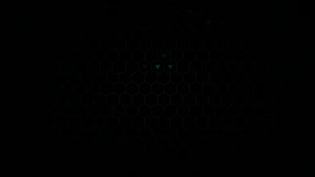 Cyan hearts on dark hexagon grid 4K UHD motion background