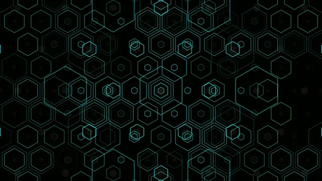 Cyan Hexagon Grid Animation - Tech Background