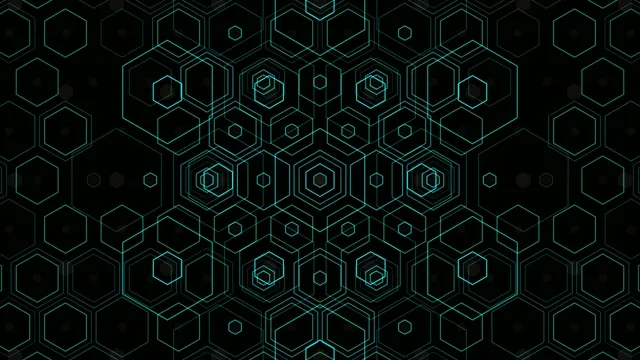 Cyan Hexagon Grid Motion Background 4K