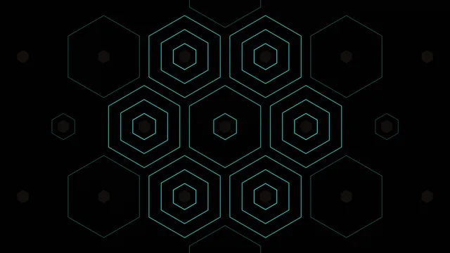 Cyan Hexagon Network Animation 4K